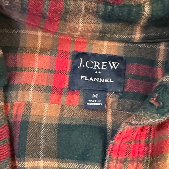 Men's J CREW Medium Plaid Flannel Shirt Long sleeve button - Picture 3 of 4